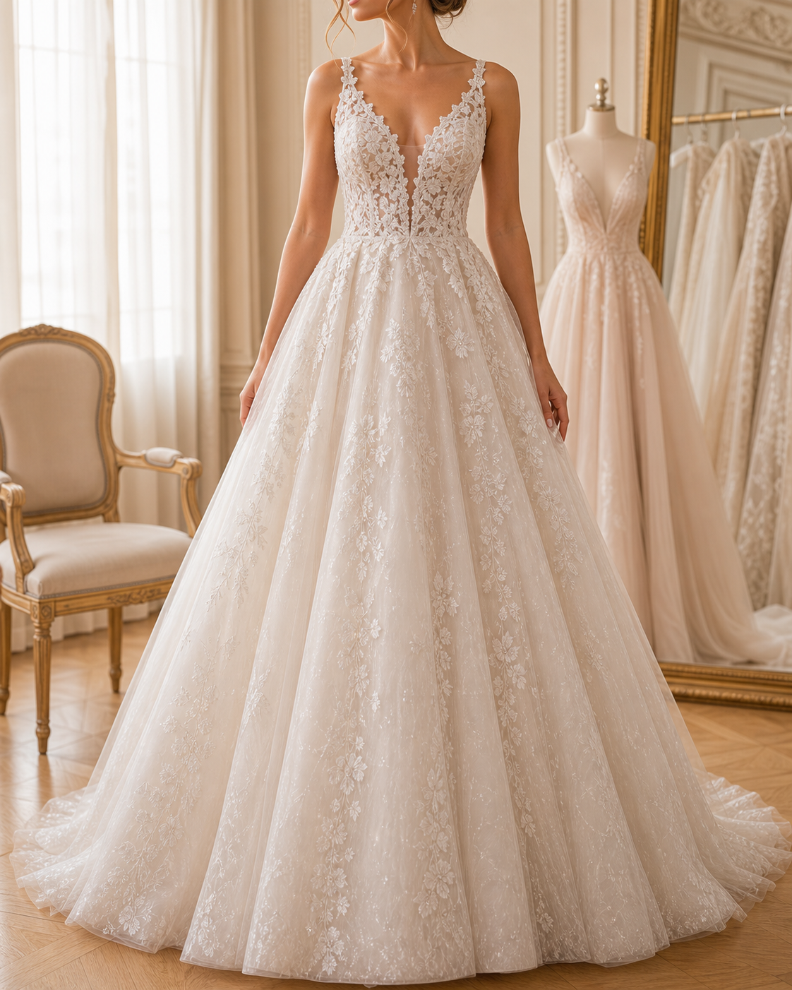 Vestido de noiva clássico.